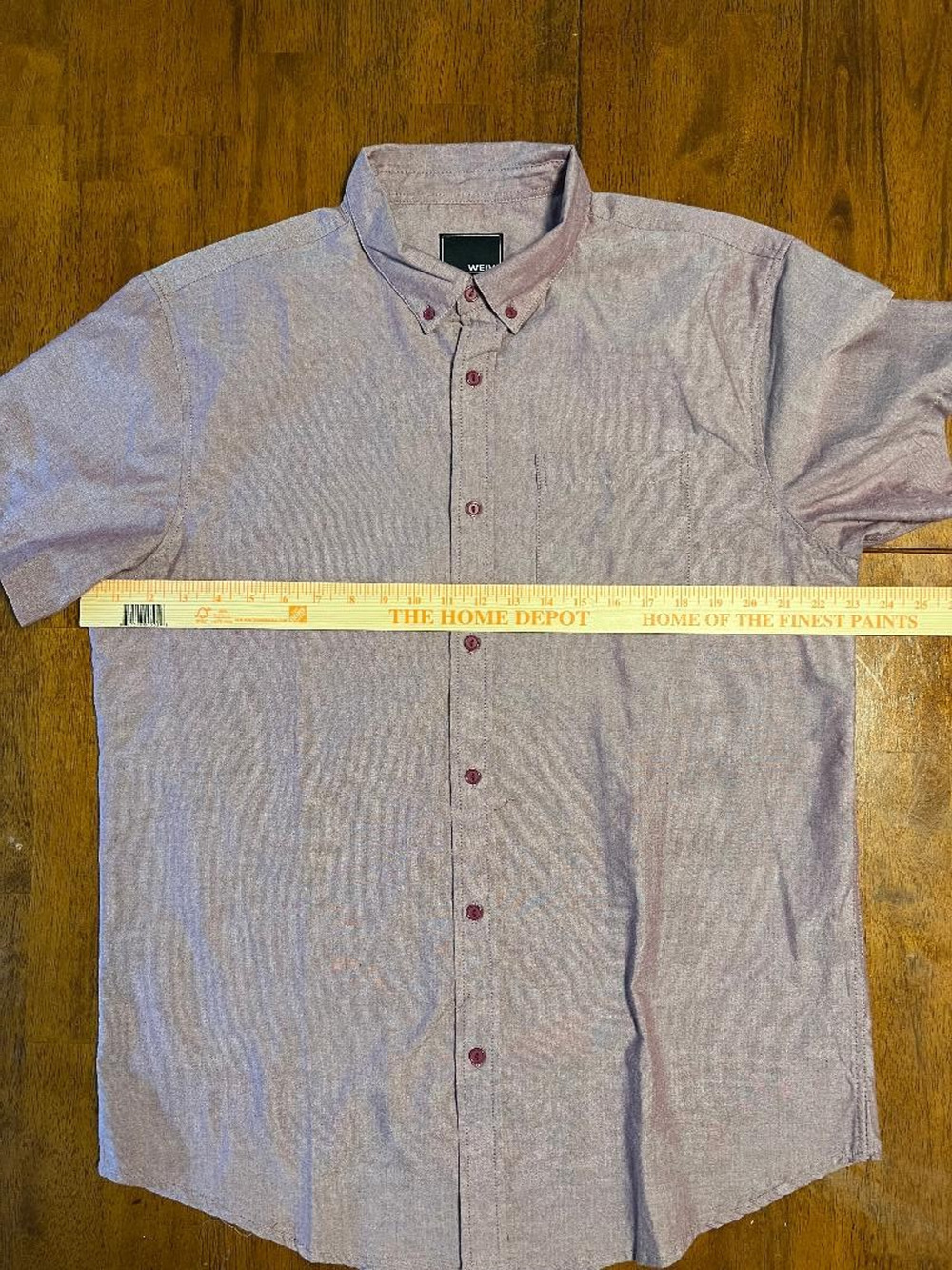 Mens WEIV Short Sleeve Button Up Shirt, Size XL